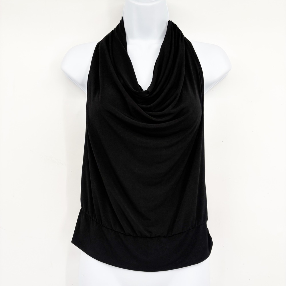 Urban Outfitters Womens Black Cowl Neck O-Ring Halter Y2K Going Out Top Size M